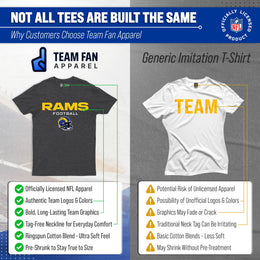 Los Angeles Rams NFL Adult Football Helmet Tagless T-Shirt - Charcoal