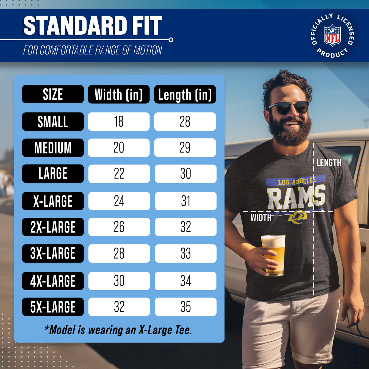 Los Angeles Rams Charcoal T-Shirt for Men and Women - Charcoal