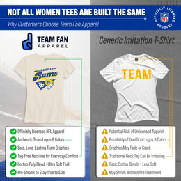 Los Angeles Rams NFL Womens Vintage Charm Tag-Less Soft T-Shirt - Birch