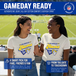 Los Angeles Rams  NFL Womens Vintage Charm T-Shirt Short Sleeve - Birch