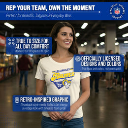 Los Angeles Rams  NFL Womens Vintage Charm T-Shirt Short Sleeve - Birch