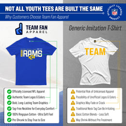 Los Angeles Rams NFL Youth Modern Endzone T-Shirt Unisex Boys Girls - Royal
