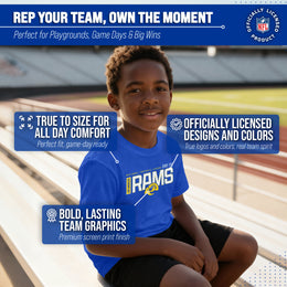 Los Angeles Rams NFL Youth Modern Endzone T-Shirt Unisex Boys Girls - Royal