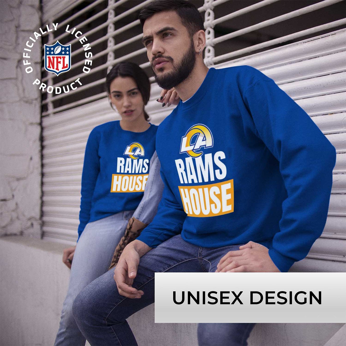 Los Angeles Rams NFL Adult Slogan Crewneck Sweatshirt - Royal