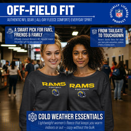 Los Angeles Rams NFL Womens Helmet French Terry Slouchy Top - Charcoal