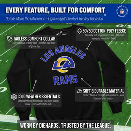 Los Angeles Rams NFL Adult Gameday Football Crewneck Sweatshirt - Black