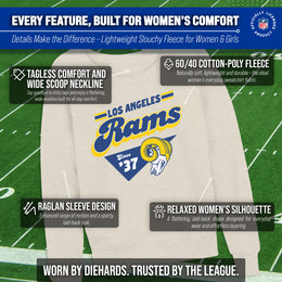 Los Angeles Rams NFL Womens Vintage Charm French Terry Slouchy Top - Birch