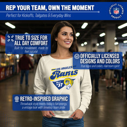 Los Angeles Rams NFL Womens Vintage Charm French Terry Slouchy Top - Birch
