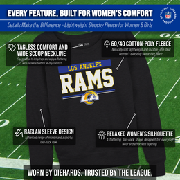 Los Angeles Rams NFL Womens Team Block French Terry Slouchy Top - Charcoal