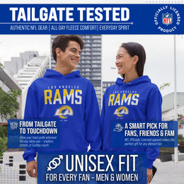 Los Angeles Rams Adult NFL Diagonal Fade Fleece Hooded Sweatshirt - Royal