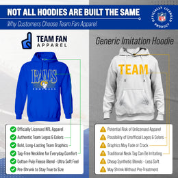 Los Angeles Rams NFL Adult Unisex Overtime Blueprint Soft Fleece Hooded Sweatshirt - Royal