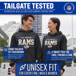 Los Angeles Rams NFL Adult Gameday Charcoal Hooded Sweatshirt - Charcoal