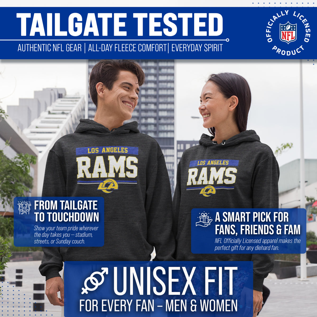 Los Angeles Rams Charcoal Gameday Hoodie - Charcoal