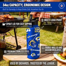 Los Angeles Rams NFL 34oz Quencher Stainless Steel Insulated Water Bottle - Royal