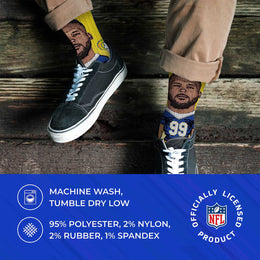 Los Angeles Rams NFL Adult V Curve MVP Player Crew Socks - Yellow