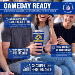 Los Angeles Rams  30 oz Stripe Powder Coat Tumbler | NFL Stainless - Royal