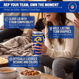 Los Angeles Rams  30 oz Stripe Powder Coat Tumbler | NFL Stainless - Royal