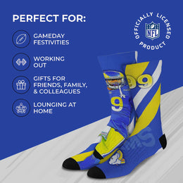 Los Angeles Rams NFL Adult Player Stripe Sock - Blue