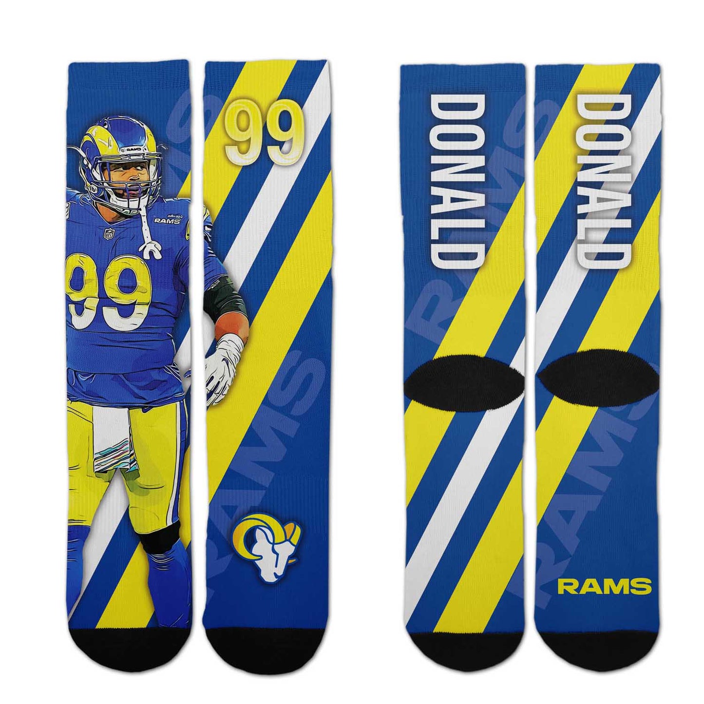 Los Angeles Rams NFL Adult Player Stripe Sock - Blue