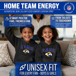 Los Angeles Rams NFL Youth Home Team Hoodie- Kids Hooded Sweatshirt - Black