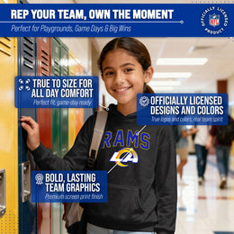 Los Angeles Rams NFL Youth Home Team Hoodie- Kids Hooded Sweatshirt - Black
