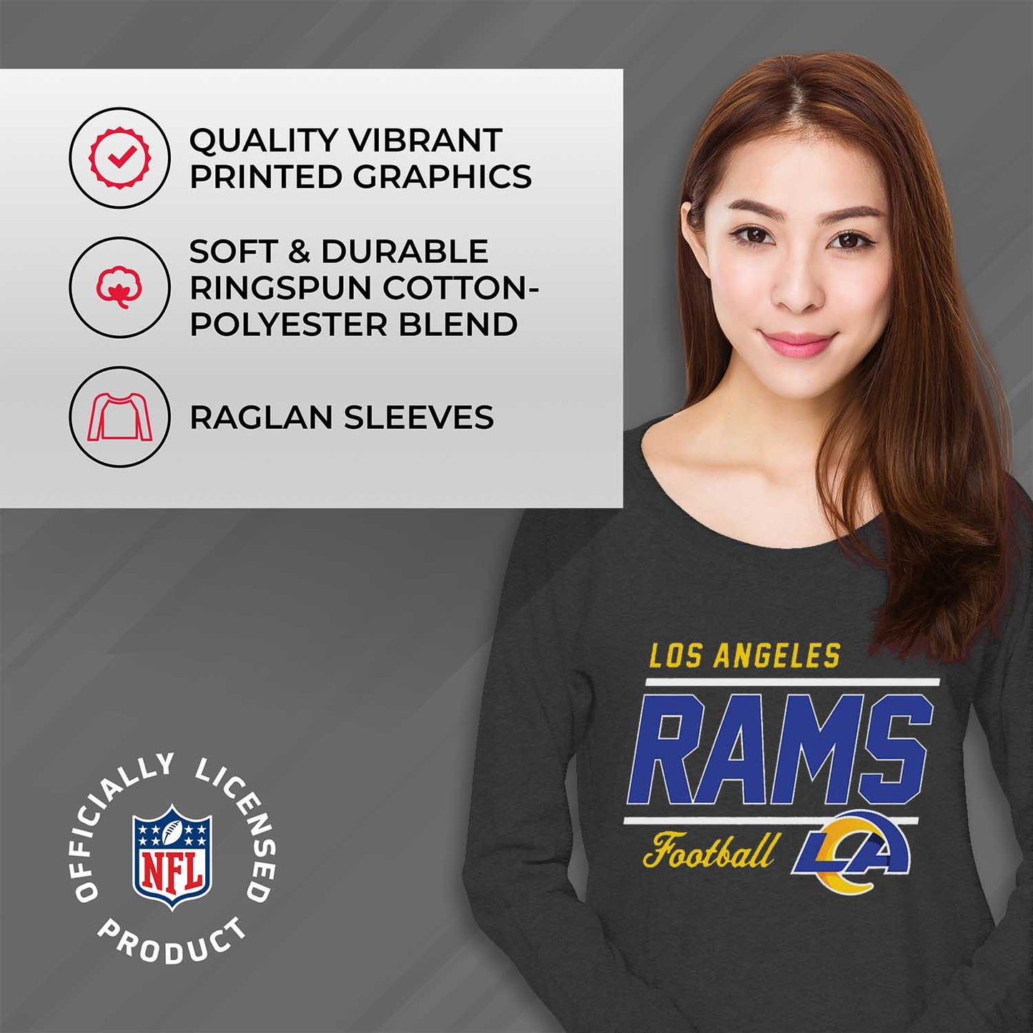 Los Angeles Rams  Sweatshirt for Women - Charcoal