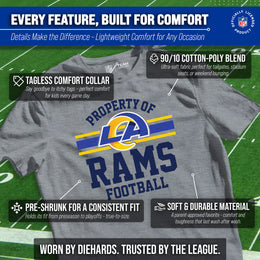 Los Angeles Rams NFL Youth Property Of Short Sleeve Lightweight T Shirt - Sport Gray