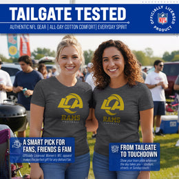 Los Angeles Rams Women's NFL Big Logo T-Shirt Officially Licensed - Charcoal