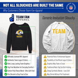 Los Angeles Rams NFL Womens Ultimate Fan French Terry Slouchy Top- Raglan Sleeves - Charcoal