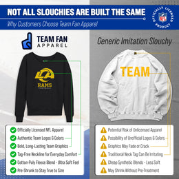 Los Angeles Rams NFL Womens Ultimate Fan French Terry Slouchy Top- Raglan Sleeves - Charcoal