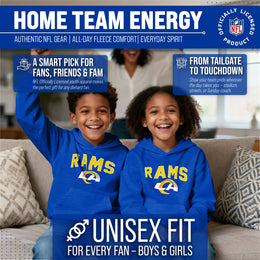 Los Angeles Rams NFL Youth Home Team Hoodie- Kids Hooded Sweatshirt - Royal