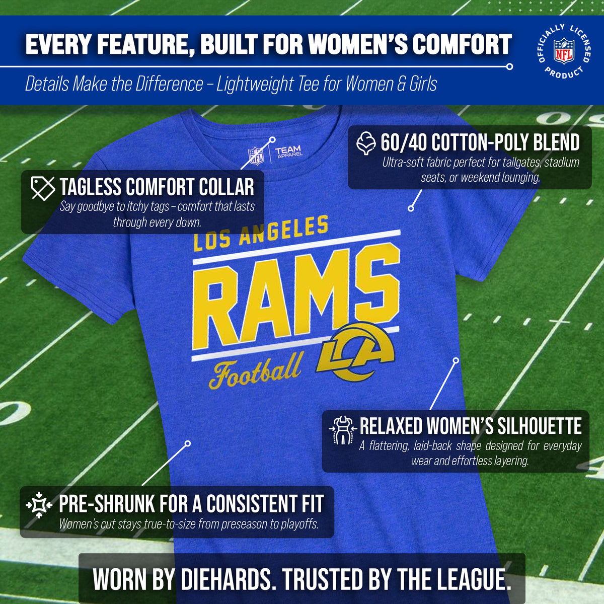 Los Angeles Rams Rams Women's NFL Gameday T-Shirt - Royal