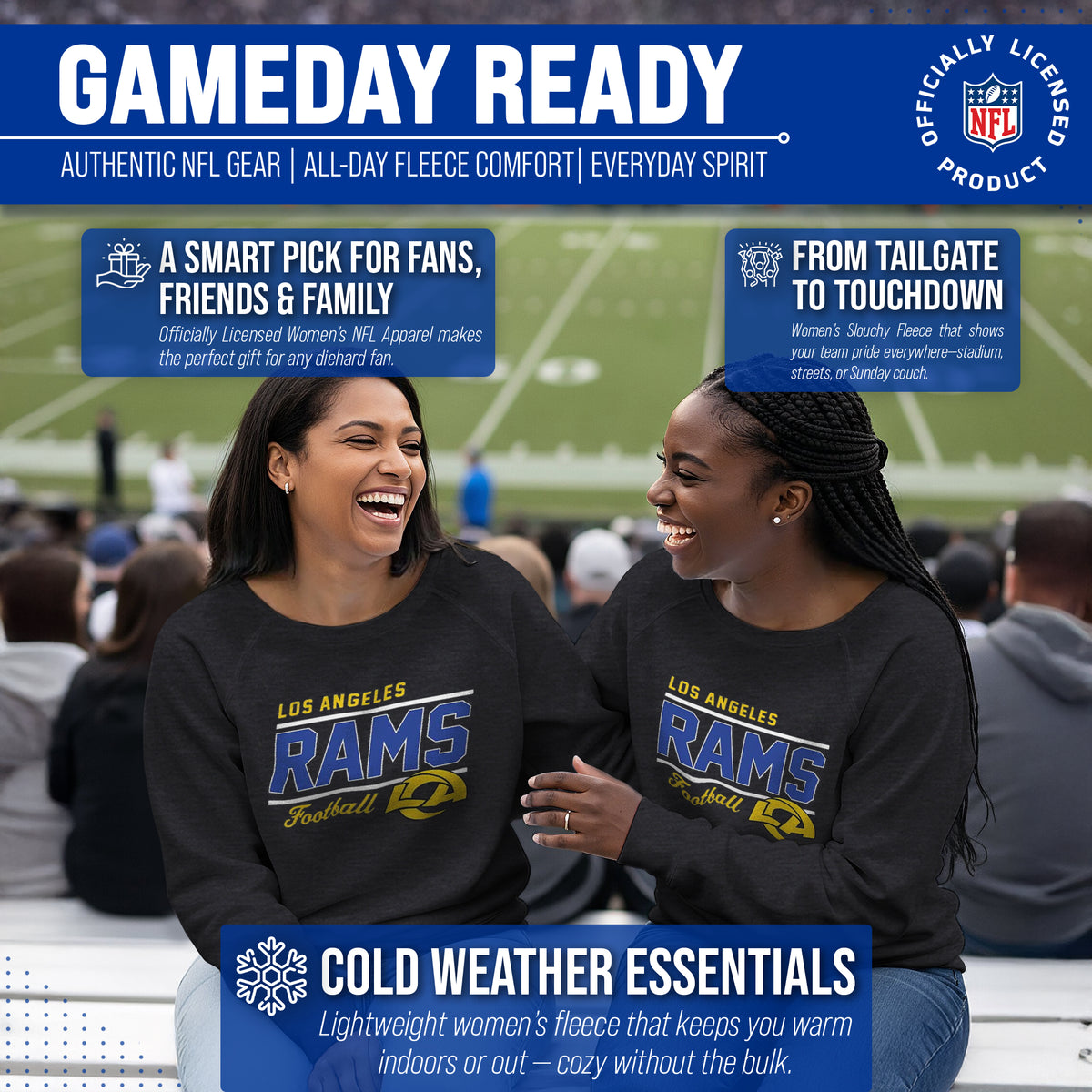 Los Angeles Rams Women's Gameday Crewneck Sweatshirt Long Sleeve - Charcoal
