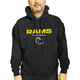Los Angeles Rams Adult NFL Football Helmet Heather Hooded Sweatshirt  - Charcoal