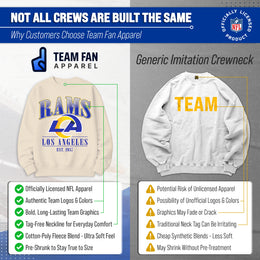 Los Angeles Rams Womens NFL Starstruck Crewneck Pullover - Cream