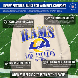 Los Angeles Rams Womens NFL Starstruck Crewneck Pullover - Cream