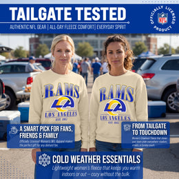Los Angeles Rams Womens NFL Starstruck Crewneck Pullover - Cream