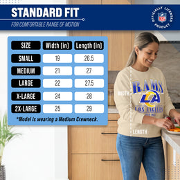 Los Angeles Rams Womens NFL Starstruck Crewneck Pullover - Cream