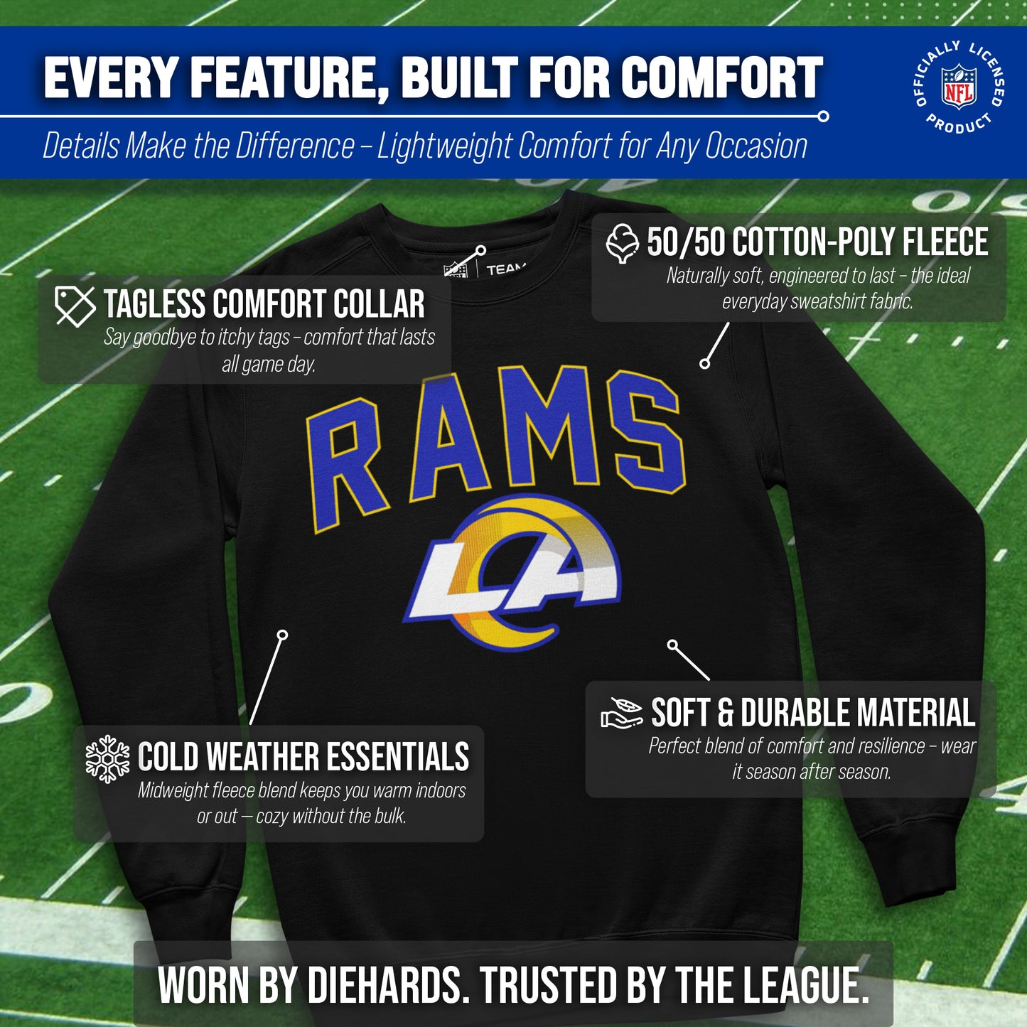 Los Angeles Rams NFL Home Team Crew - Black