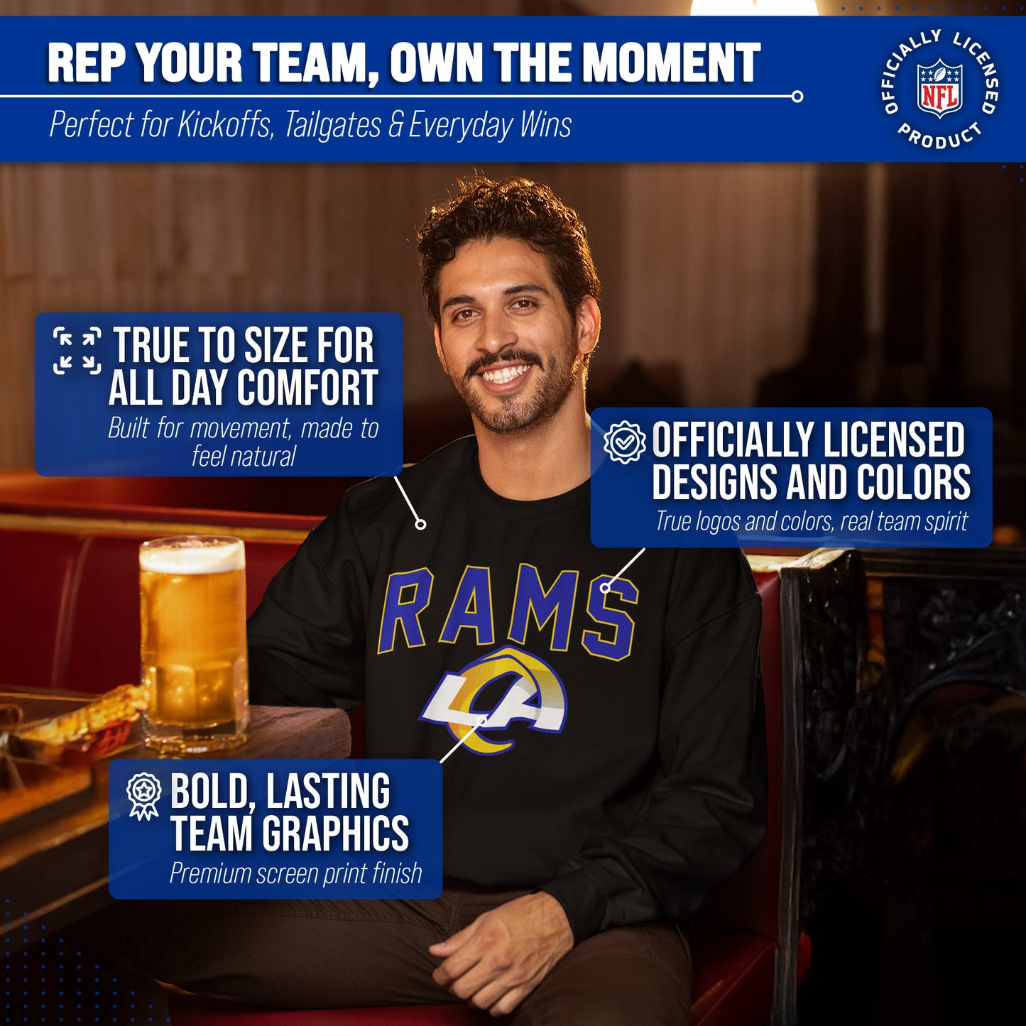 Los Angeles Rams NFL Home Team Crew - Black