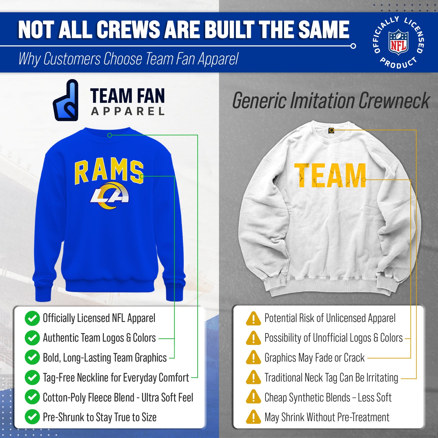 Los Angeles Rams NFL Home Team Crew - Royal