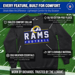 Los Angeles Rams NFL Adult True Fan Crewneck Sweatshirt - Charcoal