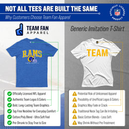 Los Angeles Rams NFL Adult All Star Heather Tag-Less T-Shirt - Blue Heather