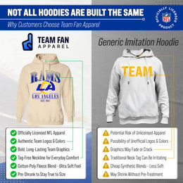 Los Angeles Rams Ladies NFL Starstruck Fleece Pullover Hooded Sweatshirt - Cream