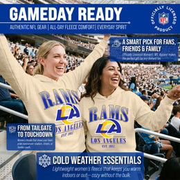 Los Angeles Rams Ladies NFL Starstruck Fleece Pullover Hooded Sweatshirt - Cream