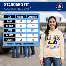 Los Angeles Rams Ladies NFL Starstruck Fleece Pullover Hooded Sweatshirt - Cream