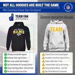 Los Angeles Rams NFL Adult Unisex Starting Fresh Ultra Soft Fleece Hooded Sweatshirt - Black Heather