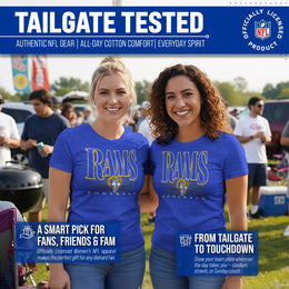 Los Angeles Rams NFL Womens Overtime Blueprint Tag-Less T-Shirt - Royal