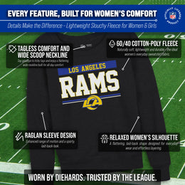 Los Angeles Rams NFL Women's Slouchy Crewneck Sweatshirt - Charcoal