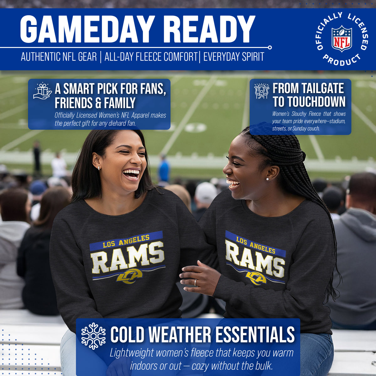 Los Angeles Rams NFL Women's Slouchy Crewneck Sweatshirt - Charcoal
